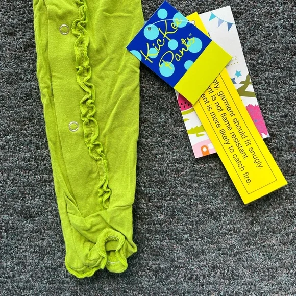KicKee Pants Snap Bamboo Solid Muffin Coverall Romper with Ruffles - NWT - Picture 5 of 5